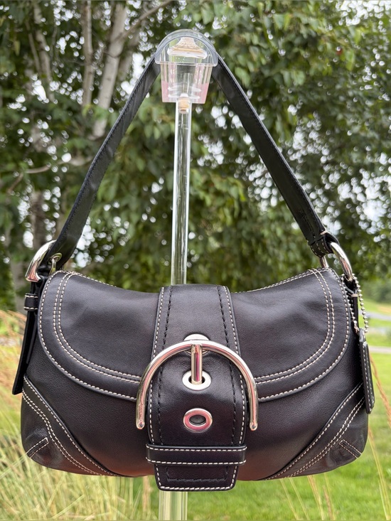 Coach Handbags - Vintage COACH Soho Flap Shoulder Bag Black Leather 10316